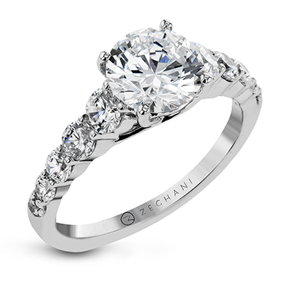 14K White Gold Multi-Stone Engagement Ring