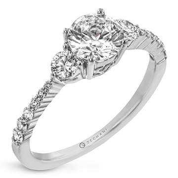 White Gold Three-Stone Engagement Ring