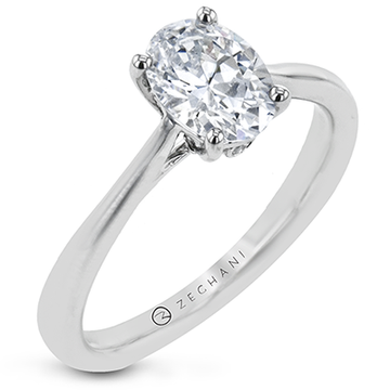 14K White Gold Solitaire Engagement Ring