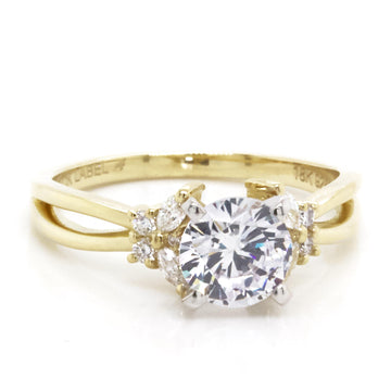 Split Band Diamond Engagement Ring