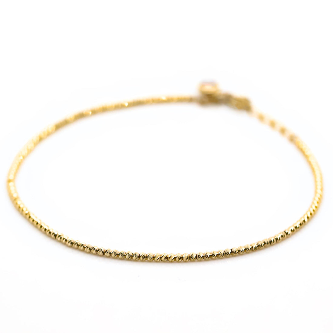 10k Yellow Gold Mini Diamond Cut Ball Bracelet