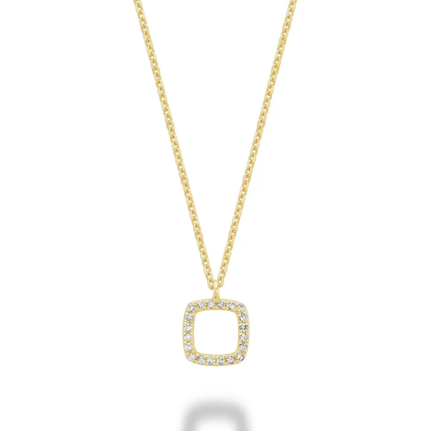 Open Diamond Cushion Necklace