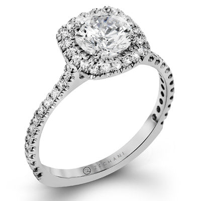 Zeghani 14k Diamond Halo Engagement Ring