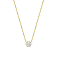 14K White Gold Diamond Cluster Necklace