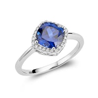 10k Gold Diamond Cushion Cut Gemstone Ring