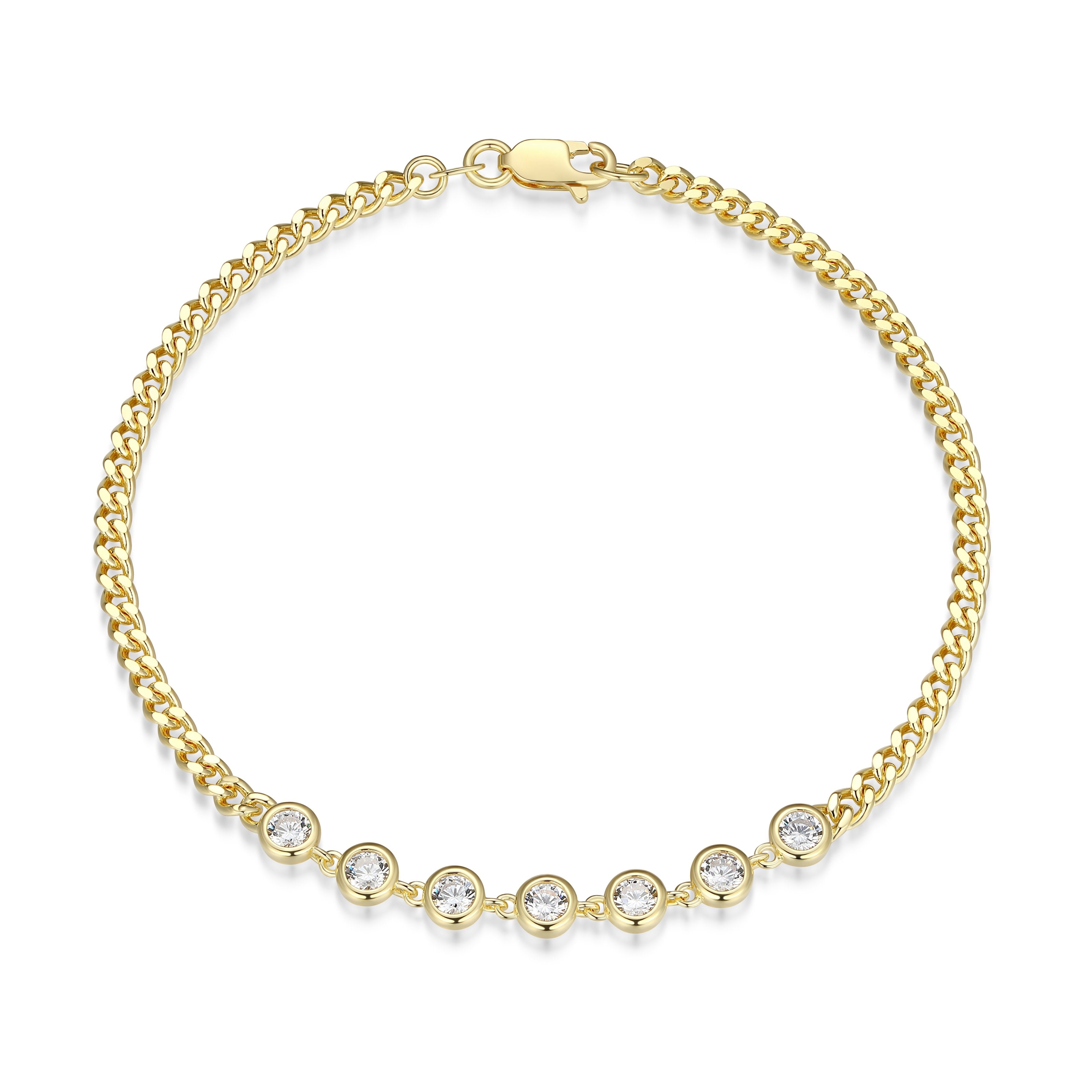 Bezel Set Cubic Zirconia Bracelet