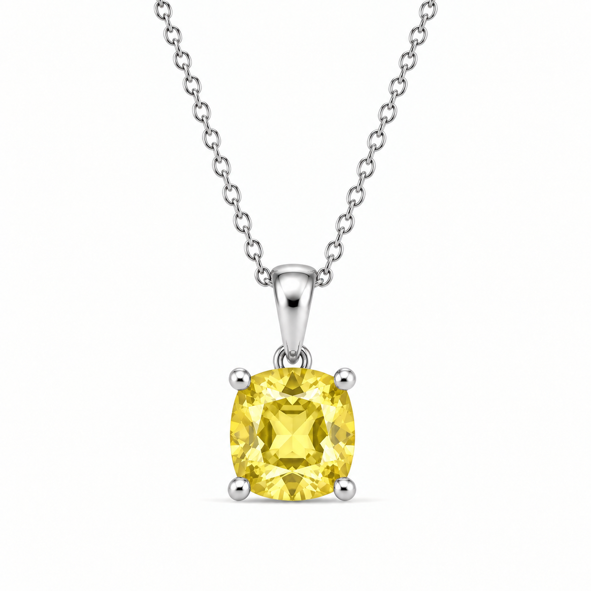 Cushion Cut Birthstone Necklace
