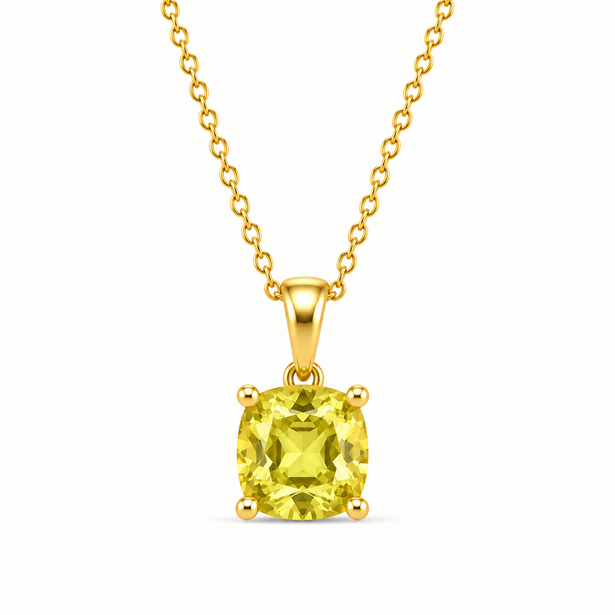 Cushion Cut Birthstone Necklace