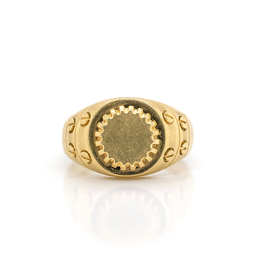 18k Yellow Gold Signet Ring