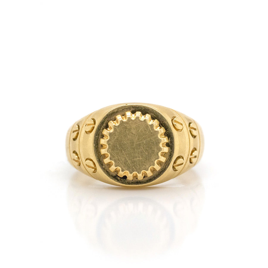 18k Yellow Gold Signet Ring
