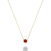 10K Gold Bezel Set Gemstone Necklace