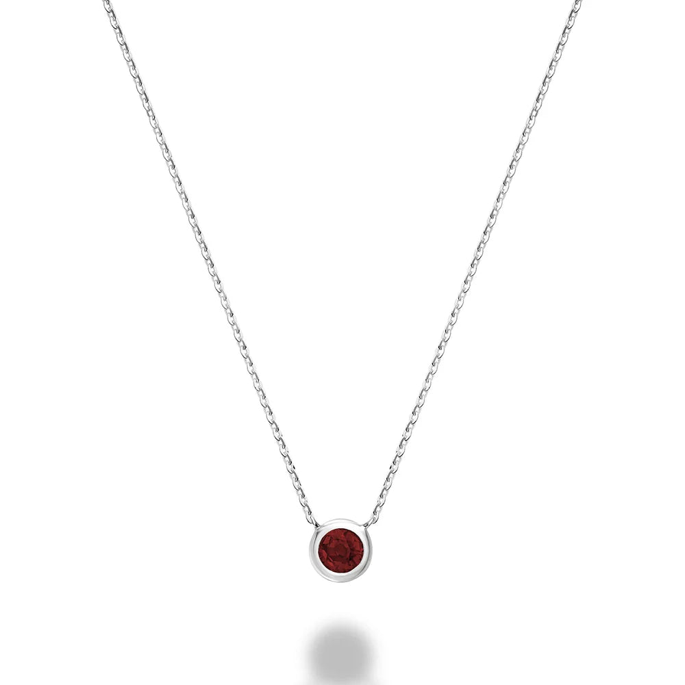 10K Gold Bezel Set Gemstone Necklace