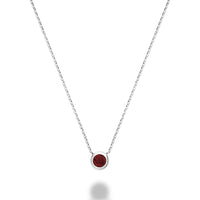 10K Gold Bezel Set Gemstone Necklace