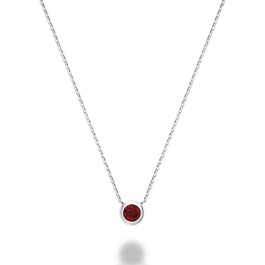 10K Gold Bezel Set Gemstone Necklace