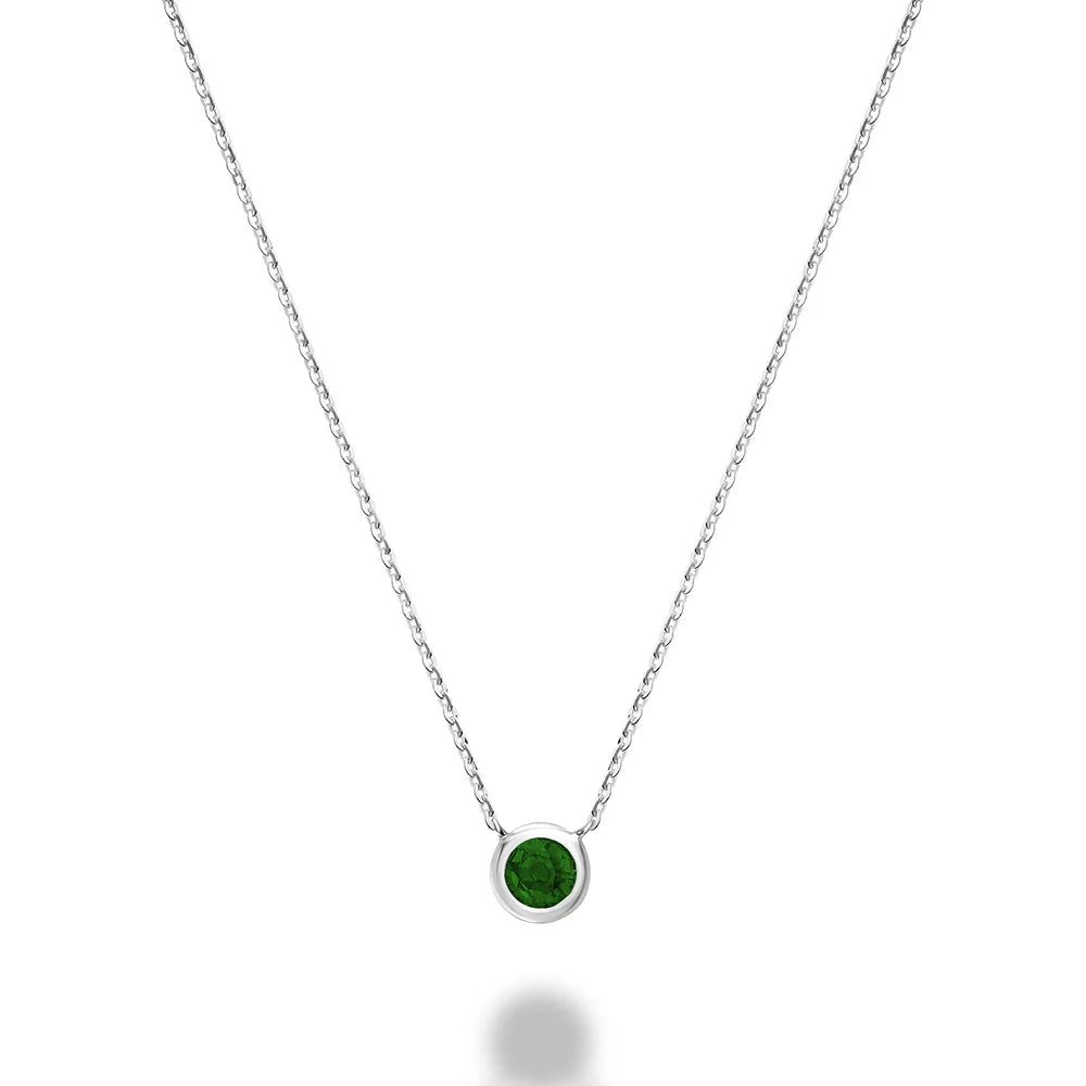 10K Gold Bezel Set Gemstone Necklace