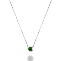 10K Gold Bezel Set Gemstone Necklace