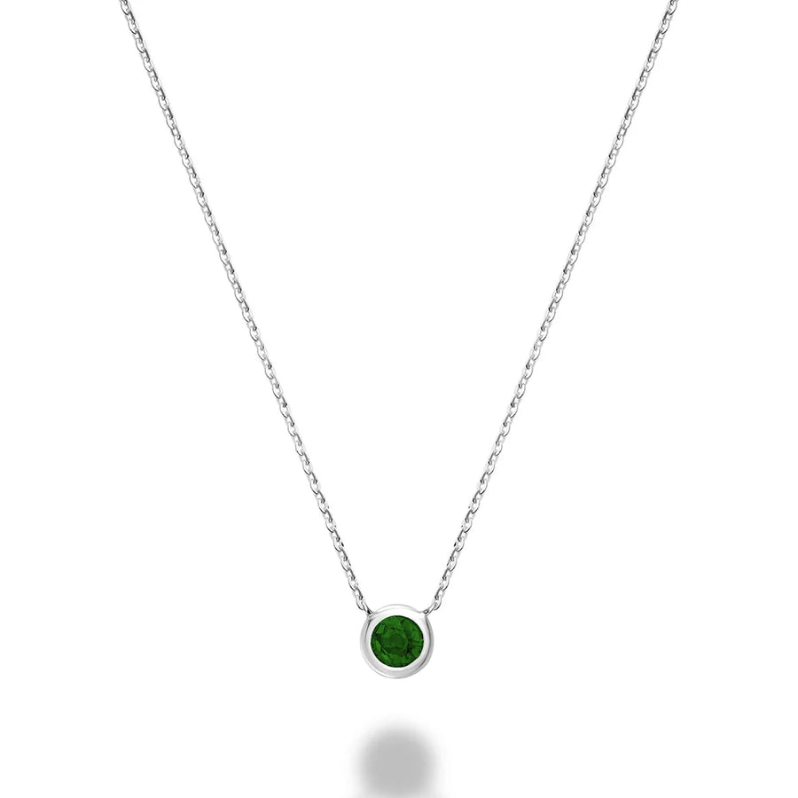 10K Gold Bezel Set Gemstone Necklace