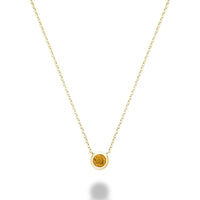 10K Gold Bezel Set Gemstone Necklace