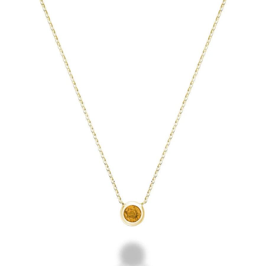 10K Gold Bezel Set Gemstone Necklace