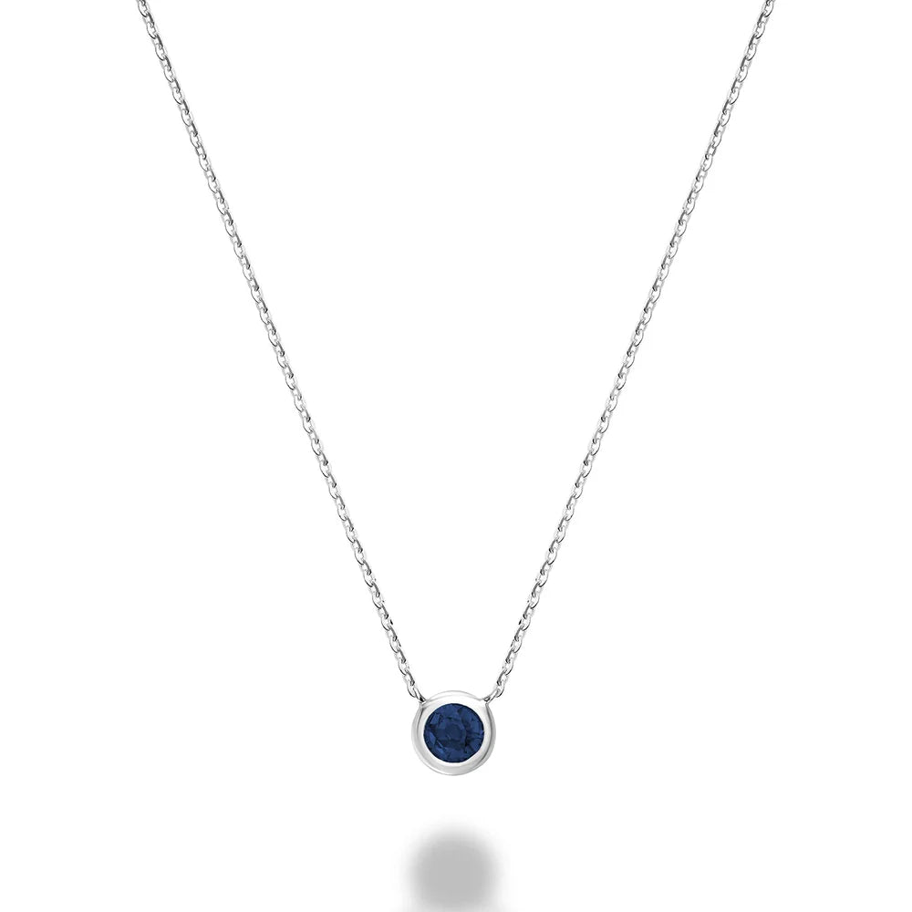 10K Gold Bezel Set Gemstone Necklace