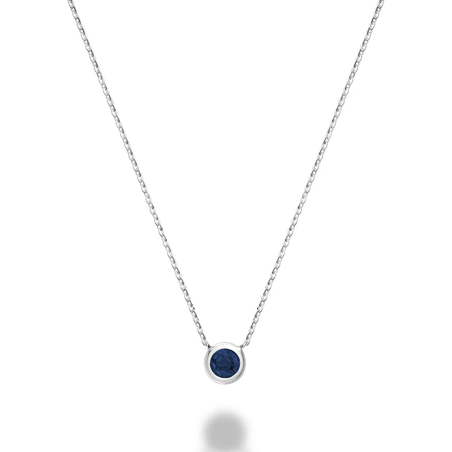 10K Gold Bezel Set Gemstone Necklace