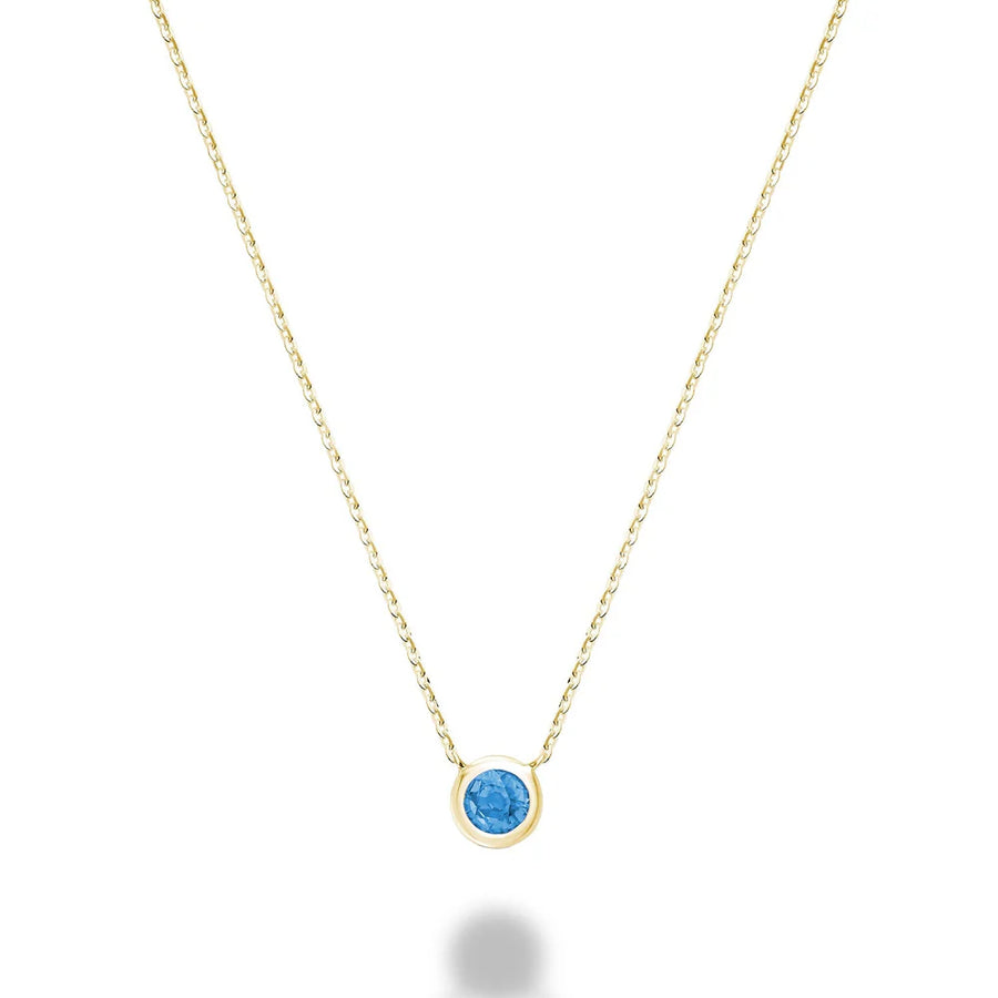 10K Gold Bezel Set Gemstone Necklace