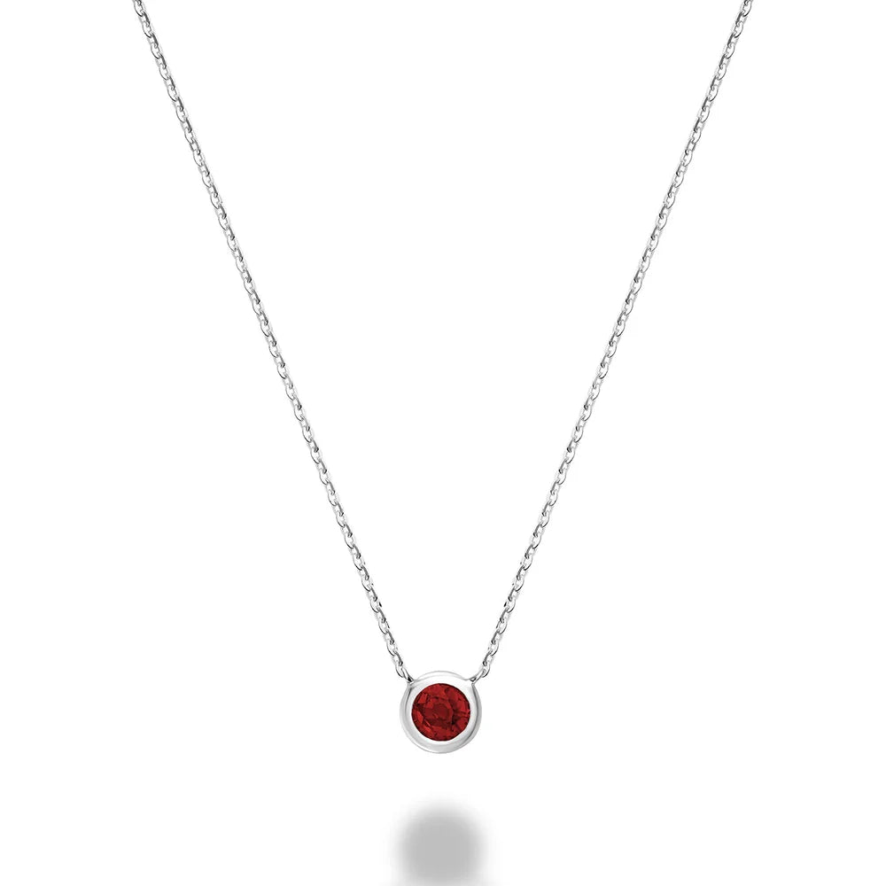 10K Gold Bezel Set Gemstone Necklace