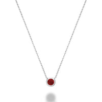 10K Gold Bezel Set Gemstone Necklace