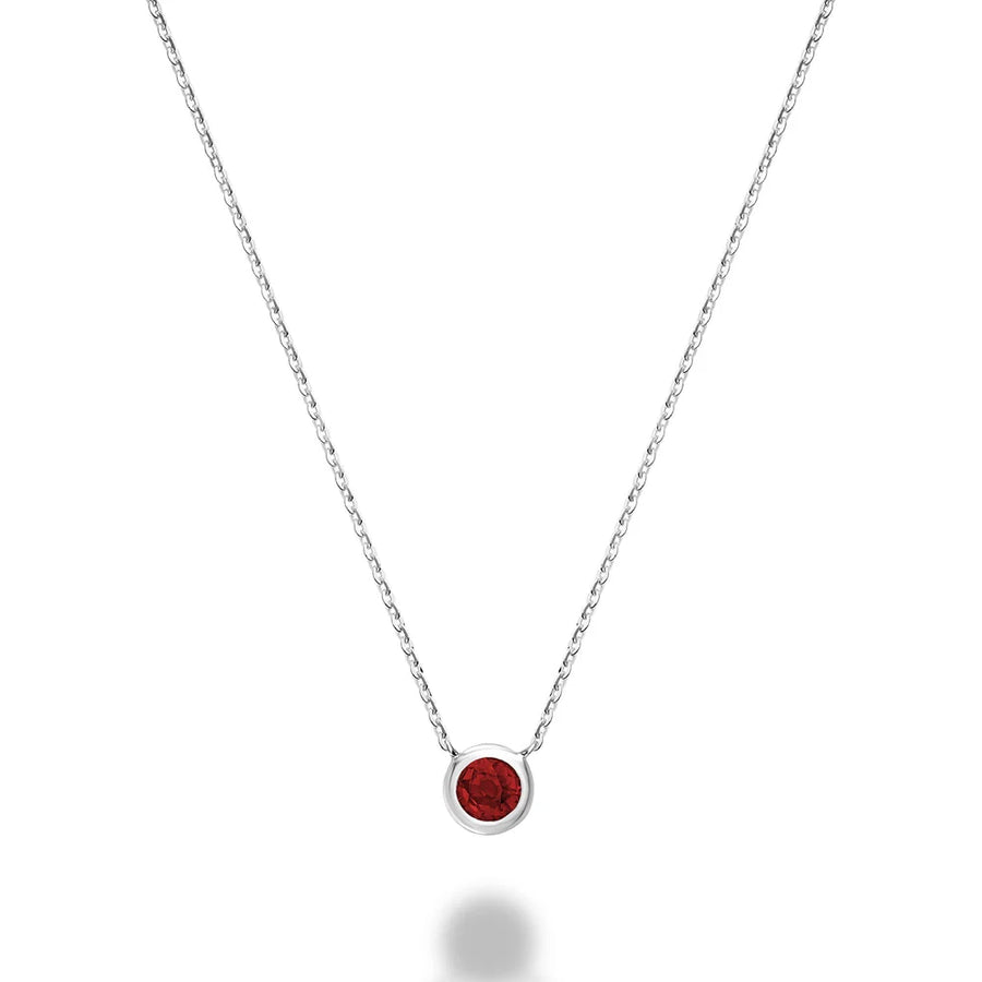 10K Gold Bezel Set Gemstone Necklace