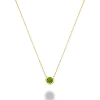 10K Gold Bezel Set Gemstone Necklace