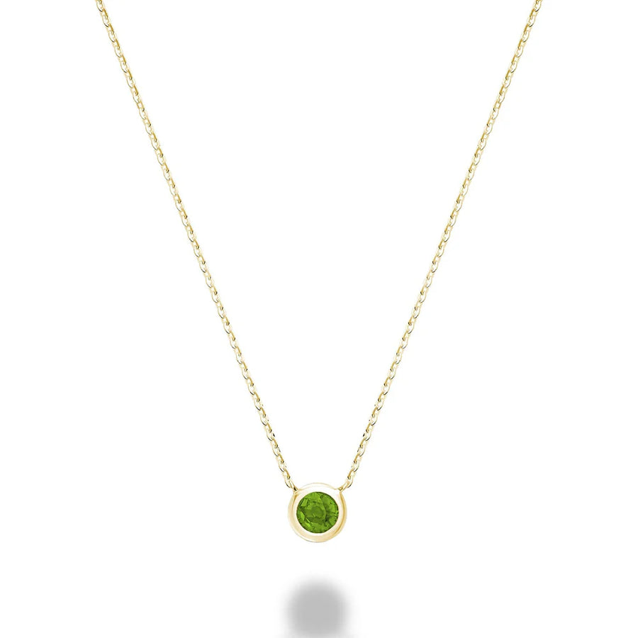 10K Gold Bezel Set Gemstone Necklace