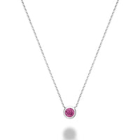 10K Gold Bezel Set Gemstone Necklace