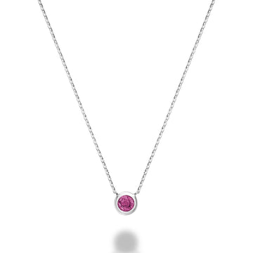 10K Gold Bezel Set Gemstone Necklace