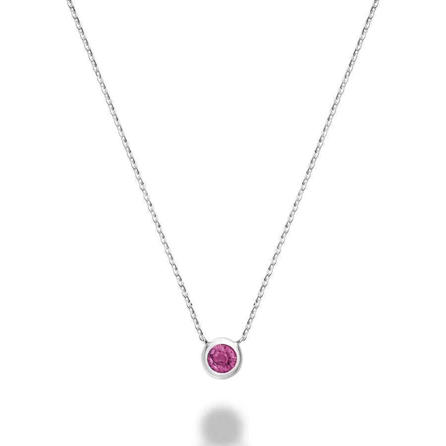 10K Gold Bezel Set Gemstone Necklace