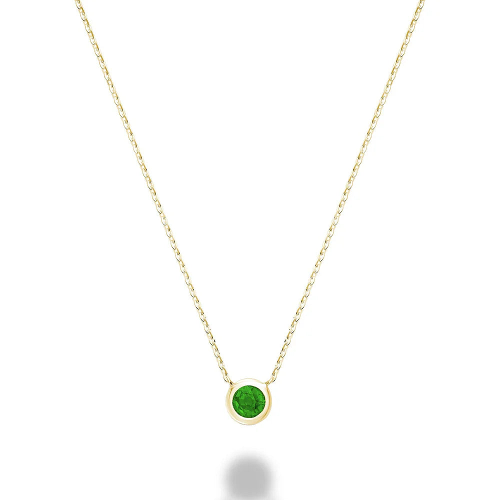 10K Gold Bezel Set Gemstone Necklace