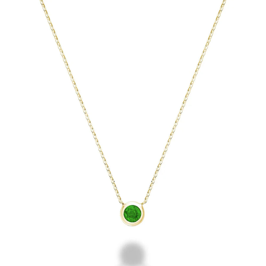 10K Gold Bezel Set Gemstone Necklace