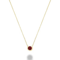 10K Gold Bezel Set Gemstone Necklace