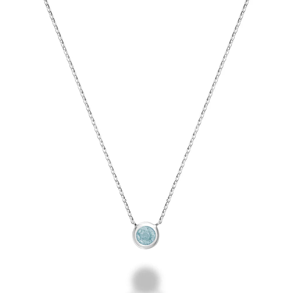 10K Gold Bezel Set Gemstone Necklace