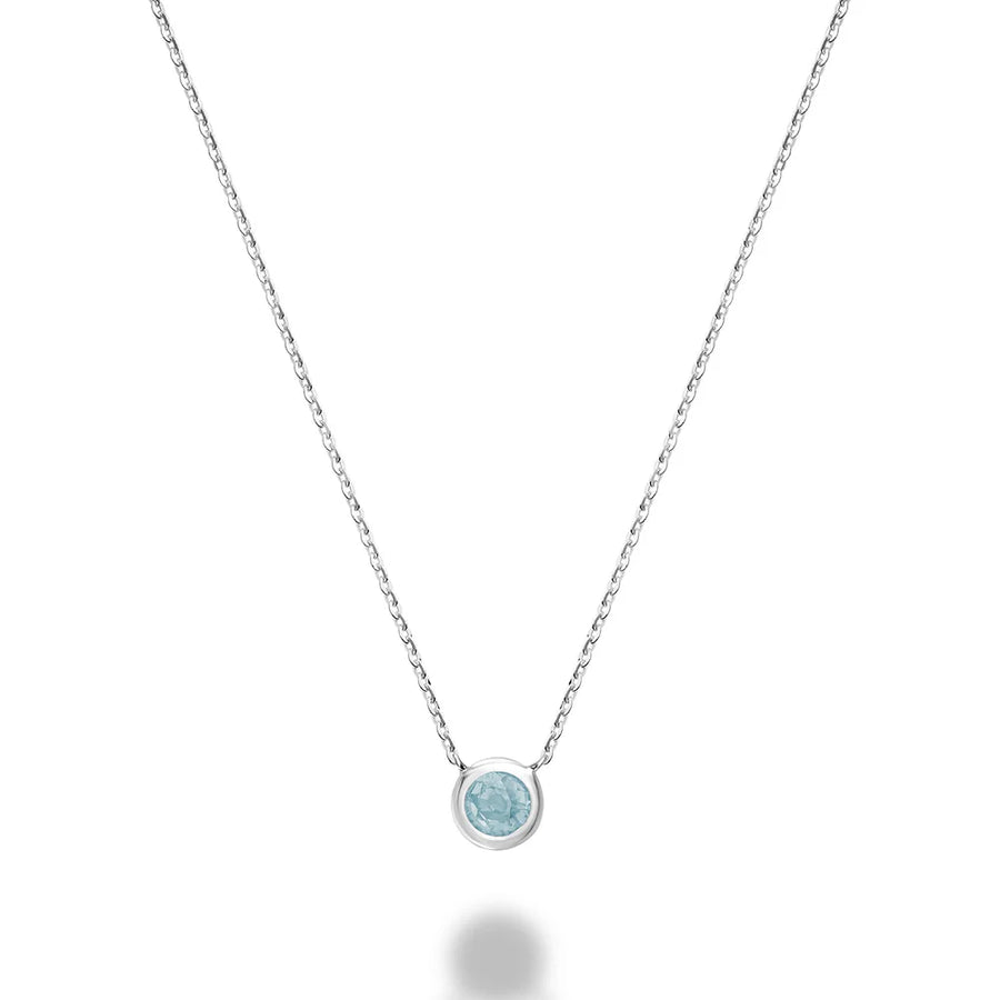 10K Gold Bezel Set Gemstone Necklace