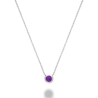 10K Gold Bezel Set Gemstone Necklace