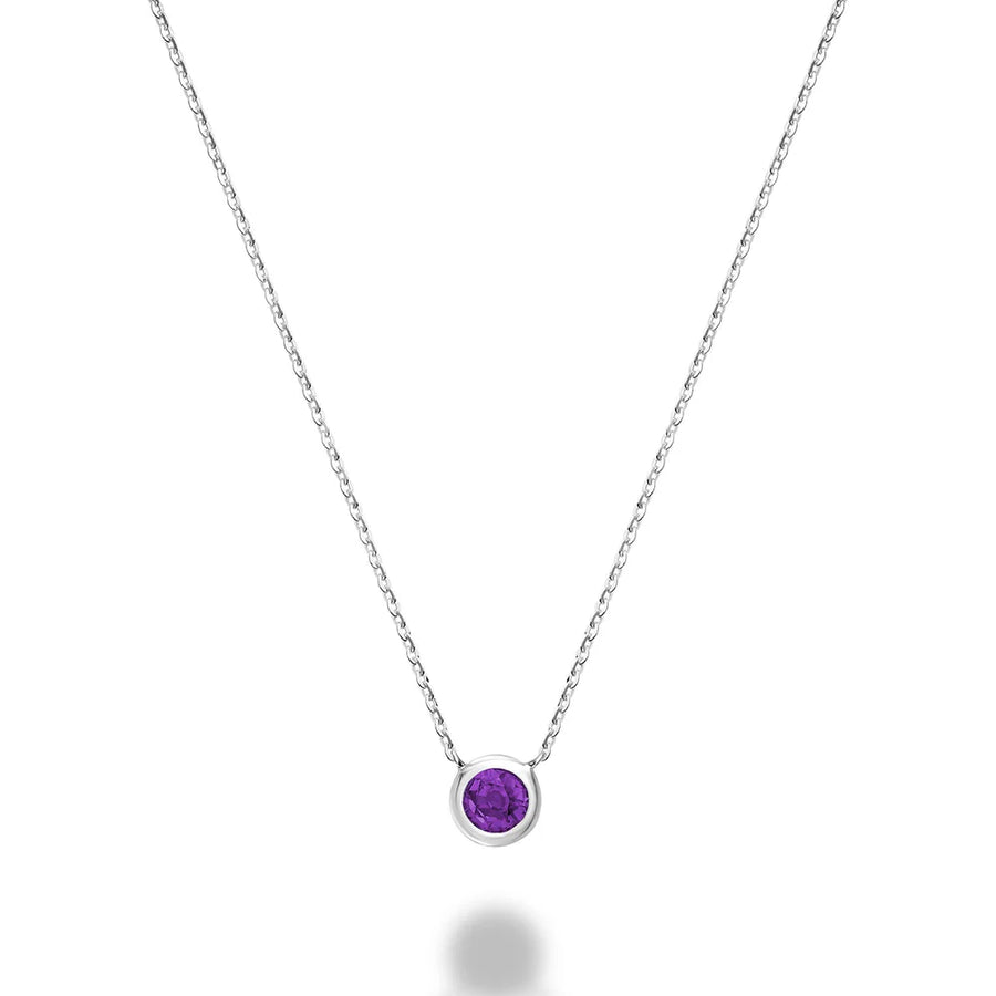 10K Gold Bezel Set Gemstone Necklace