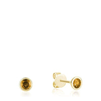 10K Gold Gemstone Bezel Set Earrings