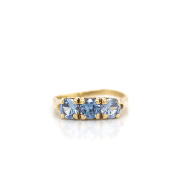 10k Yellow Gold Synthetic Blue Stone