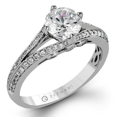 14k White Gold Vintage Engagement Ring