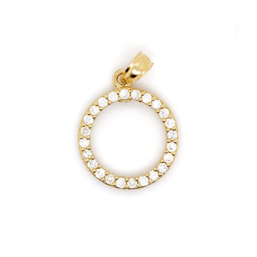 10k Yellow Gold Cubic Zirconia Open Circle Necklace