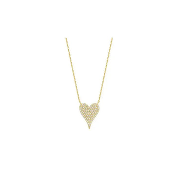 10k Gold Diamond Flat Heart Necklace