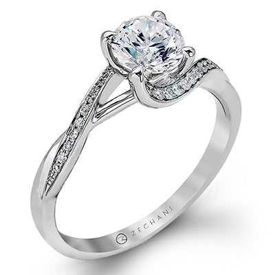 14k White Gold 0.71 Round Diamond Engagement Ring