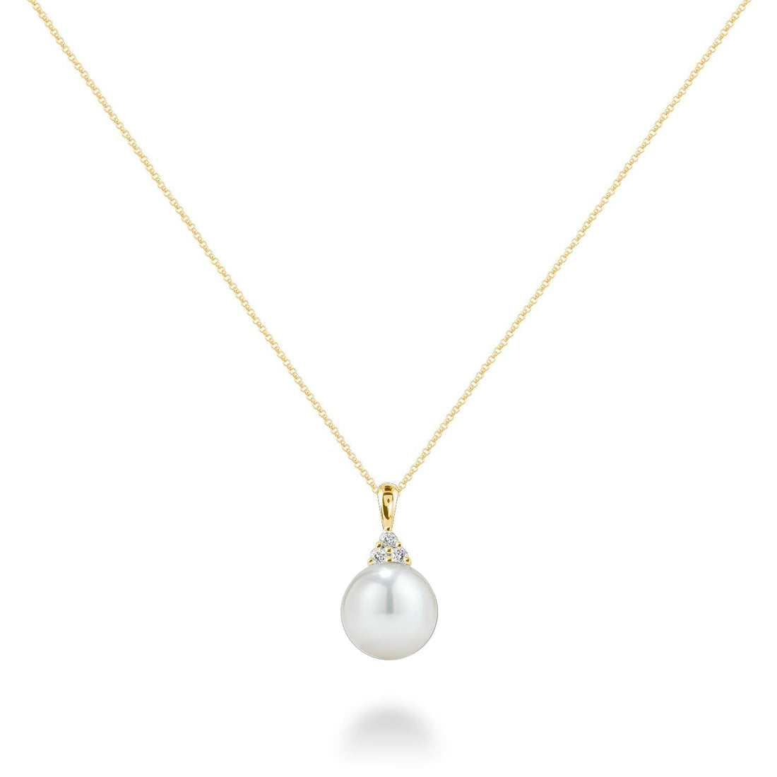 14k Gold White Pearl Diamond Necklace