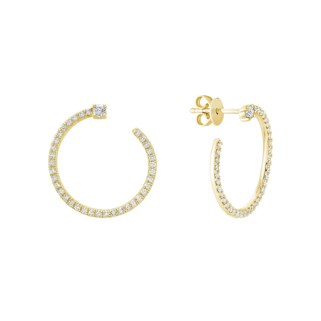 14k Gold Yellow Gold Curled Studs