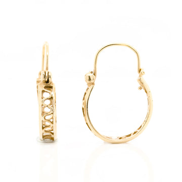 14k Yellow Gold Cut Out Hoops